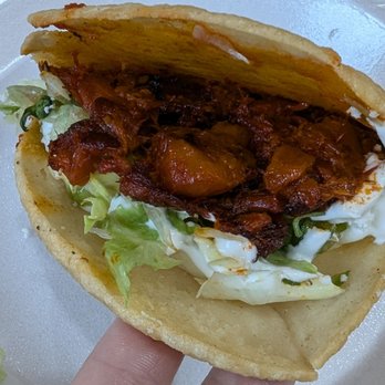 Tacos La Banqueta D F - Chicharron gordita. Absolutely delicious. - Mexican Near Me - Mansfield, Texas