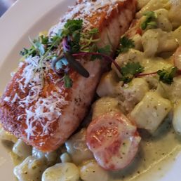 Salmon with gnocchi . . .  wow!