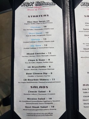 Menu photo 7 K&K Billiards Miami Miami, FL