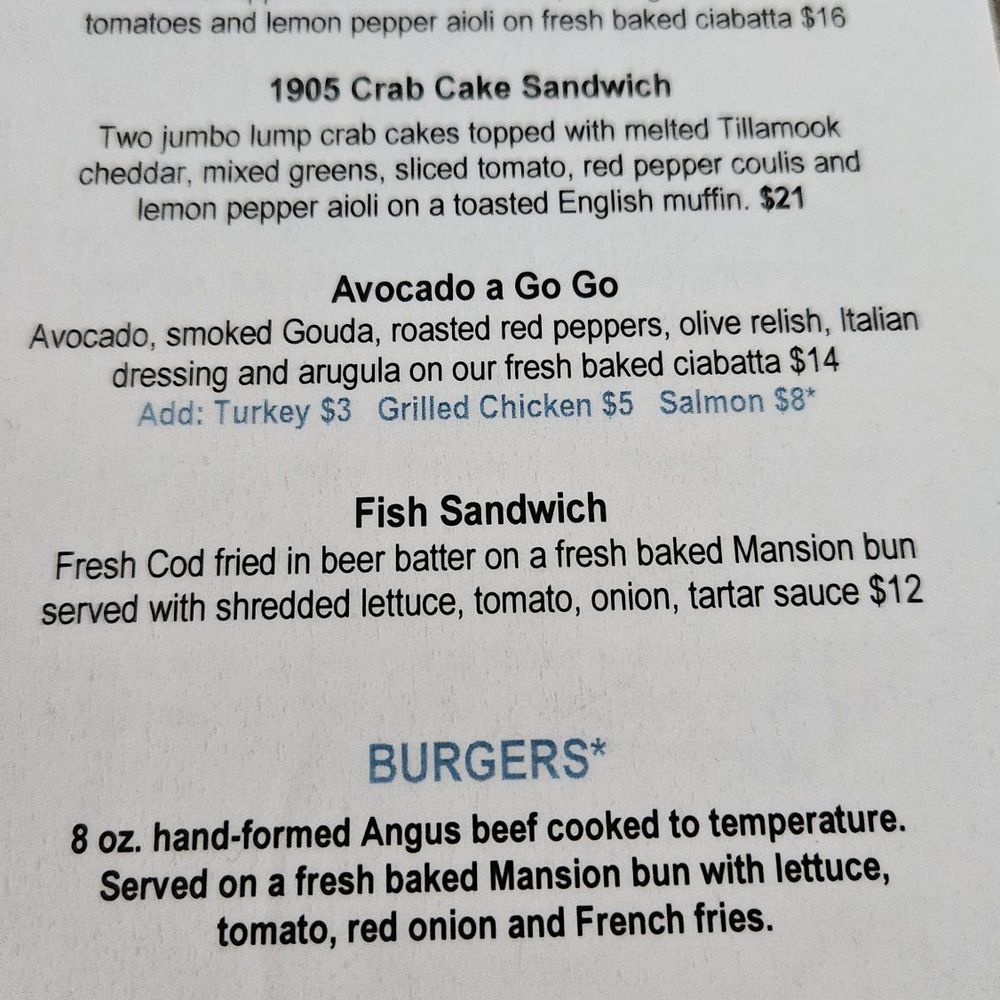 The Mansion - Menu - New American Near Me - Melbourne, Florida
