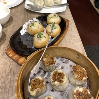 Dumpling Kitchen - 10 Piece Beijing-Style Boiled Pork and Chive Dumplings, Shanghai-Style Steamed Sticky Rice Shaomai (6 pcs), Pan-Fried Dumpling - Chinese Near Me - San Francisco, California