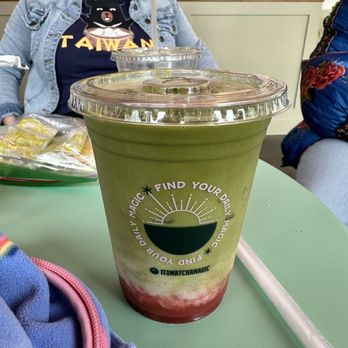 Matcha Magic Bellevue - Strawberry matcha latte with oat milk - Coffee & Tea Near Me - Bellevue, Washington