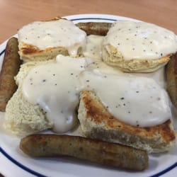 This is the worst Biscuits and gravy i have ever eaten.. Super dry biscuit and look at the gravy!