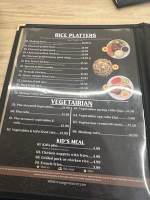 Menu photo 3 Saigon District Houston, TX