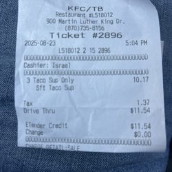 KFC - Drive-through tacos, which had old tomatoes and made me question the food's quality.