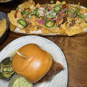 VINYL - Fish sandwich and nachos - New American Near Me - Charlotte, North Carolina