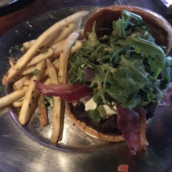 Eureka! - 4.13.21 FRESNO FIG BURGER~Fig Marmalade * Melted Goat Cheese * Bacon * Tomato * Red Onion * Arugula * Spicy Porter Mustard - American Near Me - San Diego, California Eureka! - 4.13.21 FRESNO FIG BURGER~Fig Marmalade * Melted Goat Cheese * Bacon * Tomato * Red Onion * Arugula * Spicy Porter Mustard - American Near Me - San Diego, California