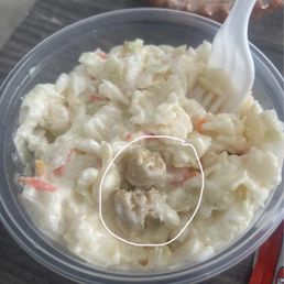 Something was in my coleslaw. Something was in my coleslaw.