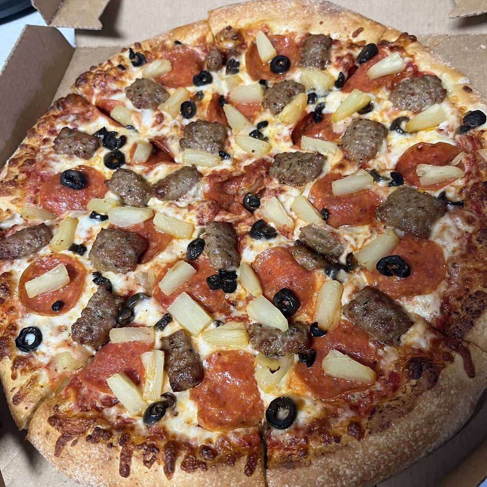 Marco's Pizza - Pepperoni, sausage, black olive and pineapple a perfect medium pizza! - Pizza Near Me - Henderson, Nevada Marco's Pizza - Pepperoni, sausage, black olive and pineapple a perfect medium pizza! - Pizza Near Me - Henderson, Nevada