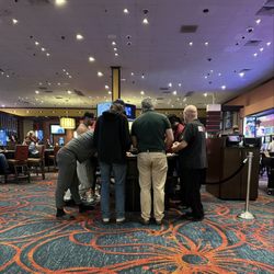 Crowded craps table! Hot dice