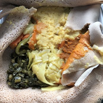 Ethiopian Cafe - Veggie combo for 1 takeout- delish! - Ethiopian Near Me - Boston, Massachusetts