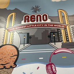 an ice cream cone in front of reno an ice cream cone in front of reno