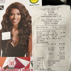 Vegas Beauty Supply - The item and receipt of me getting over charged.