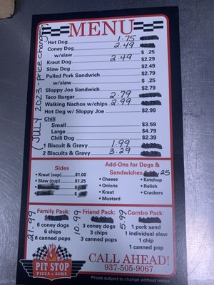 Menu photo 1 Pit Stop Pizza & Drive Thru Springfield, OH Menu photo 1 Pit Stop Pizza & Drive Thru Springfield, OH