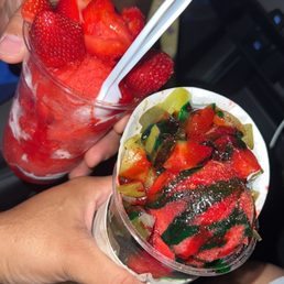 a person holding a bowl of fruit