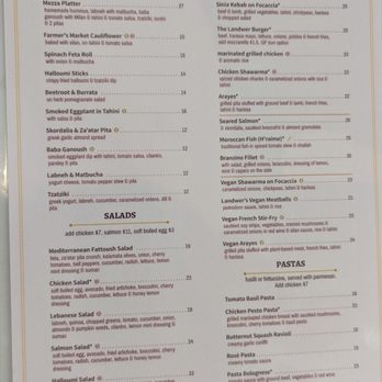 Cafe Landwer - Lunch/Dinner menu - Breakfast & Brunch Near Me - Hallandale Beach, Florida