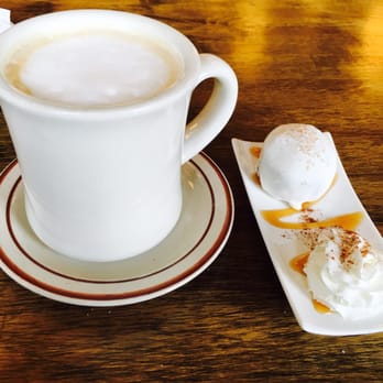 Pie in the Sky Pie Co. - Cinnamon cake ball with a capuchinno. - Bakeries Near Me - Conroe, Texas