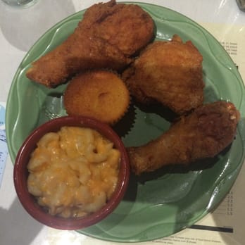 Mama J's Kitchen - If it ain't fried, it ain't mine. Fried chicken dark meat, mac&cheese and moist corn muffin. - Soul Food Near Me - Richmond, Virginia