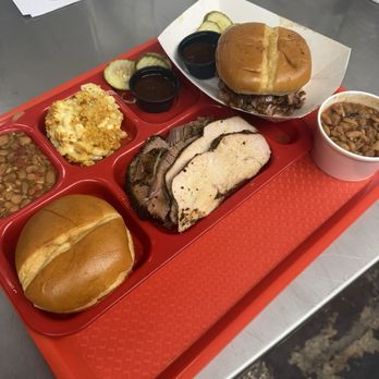 JM’s Texas Craft BBQ - 2 meat plate with turkey, brisket, beans, and Mac. Chopped brisket with side of beans. - Barbeque Near Me - Urbana, Illinois JM’s Texas Craft BBQ - 2 meat plate with turkey, brisket, beans, and Mac. Chopped brisket with side of beans. - Barbeque Near Me - Urbana, Illinois