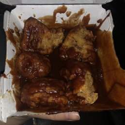 No joke, this is how I opened the box. All of the boxes of wings were like this. Now, imagine how the outside looked/felt. No joke, this is how I opened the box. All of the boxes of wings were like this. Now, imagine how the outside looked/felt.