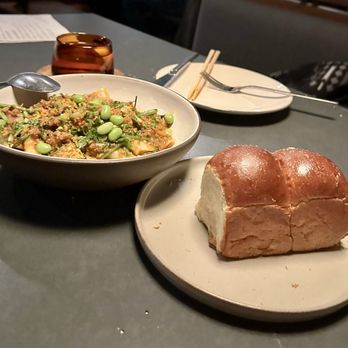 Ryla - Mapo Paccheri Pasta and Hokkaido Milk Bread - Asian Fusion Near Me - Hermosa Beach, California Ryla - Mapo Paccheri Pasta and Hokkaido Milk Bread - Asian Fusion Near Me - Hermosa Beach, California