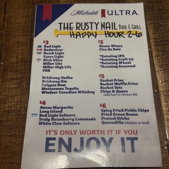 The Rusty Nail - Happy Hour side one - Sports Bars Near Me - Omaha, Nebraska The Rusty Nail - Happy Hour side one - Sports Bars Near Me - Omaha, Nebraska