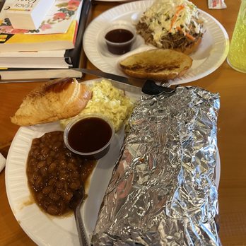 Arnold's BBQ & Grill - Grub. Baby back ribs and sandwich - Barbeque Near Me - Mountain View, Missouri