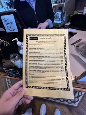 Menu photo 1 Potpourri Vegetarian Cafe Dunedin, OTA Menu photo 1 Potpourri Vegetarian Cafe Dunedin, OTA