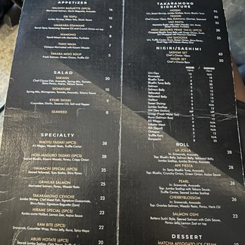 Takaramono Sushi - Menu - Sushi Bars Near Me - San Diego, California