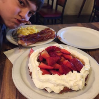 Don's Country Kitchen - Strawberry waffle with extra bacon! Because he's ten, and he can! - Breakfast & Brunch Near Me - Oceanside, California Don's Country Kitchen - Strawberry waffle with extra bacon! Because he's ten, and he can! - Breakfast & Brunch Near Me - Oceanside, California