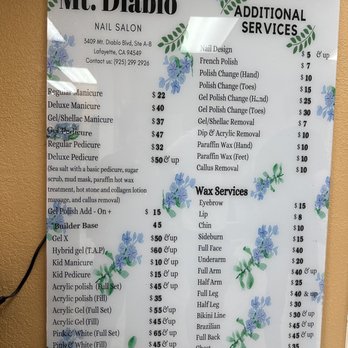 Mt. Diablo Nails Salon - Prices of 10/9/23 - Nail Salons Near Me - Lafayette, California Mt. Diablo Nails Salon - Prices of 10/9/23 - Nail Salons Near Me - Lafayette, California
