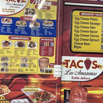 Tacos Las Amazonas - Menu - Tacos Near Me - Austin, Texas