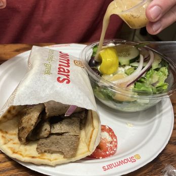 Showmars - Charlotte - Gyro pita with a side salad - American Near Me - Charlotte, North Carolina Showmars - Charlotte - Gyro pita with a side salad - American Near Me - Charlotte, North Carolina