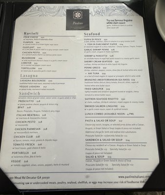 Menu photo 3 Paolino Decatur, GA Menu photo 3 Paolino Decatur, GA