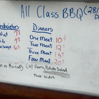 All Class BBQ & Catering - menu - Barbeque Near Me