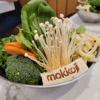 Mokkoji Shabu Shabu - Veggies, tofu, and udon noodles that come with your shabu pot - Hot Pot Near Me - Cypress, California