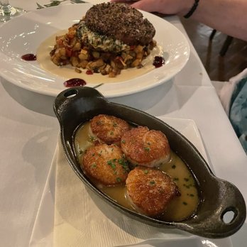 Firefly - Peppercorn crusted stuffed filet with scallops - Steakhouses Near Me - Panama City Beach, Florida Firefly - Peppercorn crusted stuffed filet with scallops - Steakhouses Near Me - Panama City Beach, Florida
