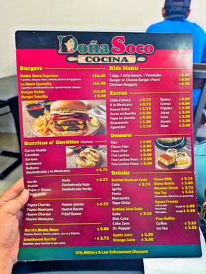 Menu photo 1 Dona Soco Cocina Canutillo, TX Menu photo 1 Dona Soco Cocina Canutillo, TX
