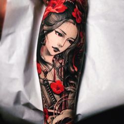 Red Blossom Art - Geisha