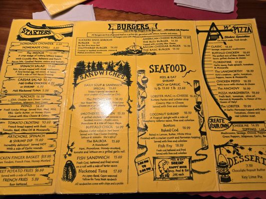 Menu photo 4 Slickers Adirondack Tavern Old Forge, NY