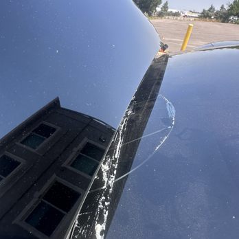 Safelite AutoGlass - Damaged roof while trunk is open - Windshield Installation & Repair Near Me - Aurora, Colorado