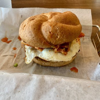 Epik Burger - Korean BBQ Burger with Kimchi and a Fried Egg on Wheat Bun - Burgers Near Me - Jacksonville, Florida