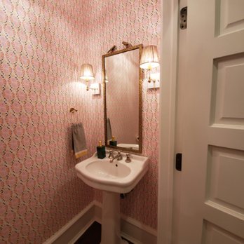 Quality Vision Painting - Quaint guest bathroom wallpaper install - Painters Near Me Quality Vision Painting - Quaint guest bathroom wallpaper install - Painters Near Me