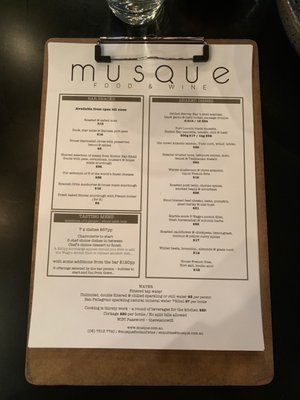 Menu photo 5 Musque Food & Wine Tanunda, SA