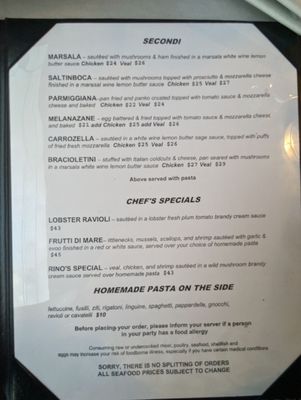 Menu photo 7 Rino's Place Boston, MA