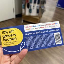 Albertsons Pharmacy - Get 10% groceries w/vaccine here