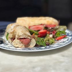 Wild Strawberry Cafe - Pastrami sandwich with strawberry salad