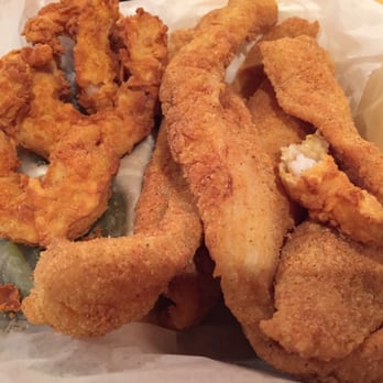 Sam's Southern Eatery - Catfish and Shrimp Dinner w/red beans and Zurich - Seafood Near Me - Natchitoches, Louisiana