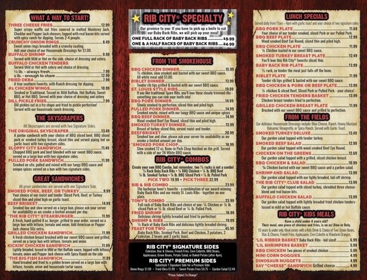 Menu photo 1 Rib City Cookeville, TN