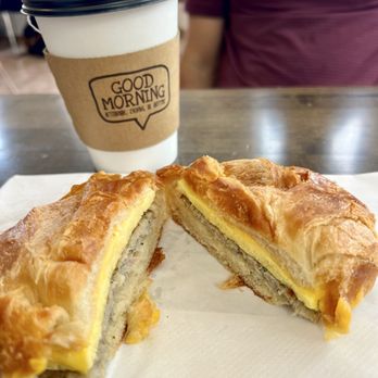 Momentum Coffee - South Loop - Matcha Latte & Chicken Sausage, Egg & Cheese Croissant - Cafes Near Me - Chicago, Illinois Momentum Coffee - South Loop - Matcha Latte & Chicken Sausage, Egg & Cheese Croissant - Cafes Near Me - Chicago, Illinois